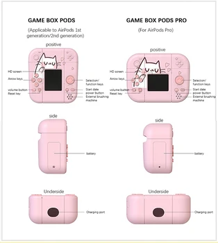3D, Juego de Tetris Gameboy de Auriculares Inalámbricos de Caso para Airpods 1 2 AirPods Pro Caso Lindo de la Consola Game Boy Caso para Earpods de Accesorios