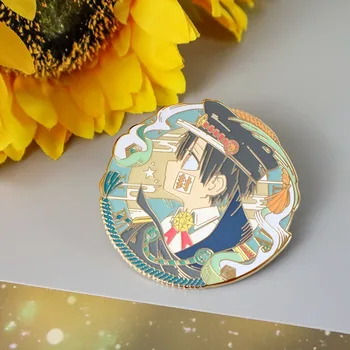 Aseo Obligado Jibaku Shounen Hanako kun Anime Pintura en Aerosol placa de Metal de Cosplay Esmalte de los Pernos de la Solapa de Anime Insignias Broche Bolsa de Recuerdos