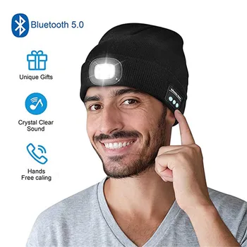 2021 Nuevo Diseño LED de la Gorros de lana Sombrero de Auriculares Inalámbricos Bluetooth 5.0 Con la Música de la Función de la Tapa de los Auriculares