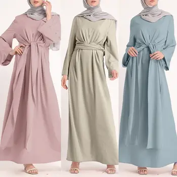 ZANZEA Musulmanes Vestidos de Eid Mubarak Kaftan Dubai Abaya Turquía Moda Hijab Vestido Islam Ropa Maxi Vestido Para las Mujeres Vestidos