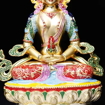 La longevidad/Amitayus de Color 5inch Eficaz Tranic Buda de Aleación de Metal Budista Proveedores de Hogar/ Oficina Decorar Estatua de Artesanía