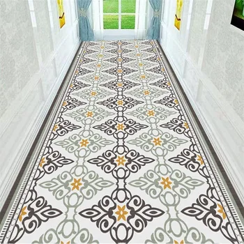 El estilo marroquí corredor de la Tira de la alfombra del piso del Dormitorio salón cocina, alfombra de la felpa impreso antideslizante alfombra hecho a medida estera en el piso