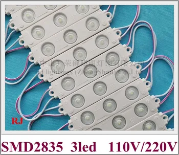 2018 Nueva AC220V / AC110V entrada de la inyección del módulo LED de luz LED de señal del módulo de la lámpara 2 W 200lm SMD2835 3 led IP65 98mm*20mm*7mm