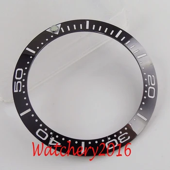 39.9 mm Reloj de Cerámica Bisel Negro Insertar Automático Reloj para Hombre de la Cara de Diámetro Interior 31.6 mm Reloj de Reemplazo de Accesorios