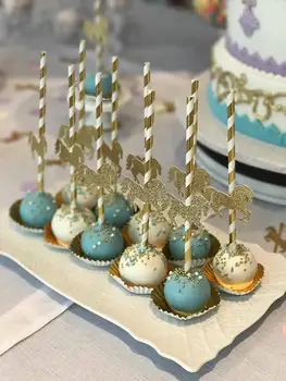 Glitter Cake Pop caballos de carrusel de género revelan carnaval cumpleaños cupcake toppers Bautizo bautismo de parte de dona recoge