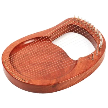16 de la Cadena de Madera Lira, Arpa de Cuerdas de Metal de Caoba de Madera Maciza de Instrumentos de Cuerda con la Llave de Afinación