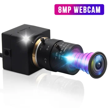 De 8MP HD de SONY IMX179 de Vídeo Usb Webcam Mini Caja de Vigilancia de la Cámara USB con 2.8-12m m Varifocal Lente CS para Android,Linux ,Windows