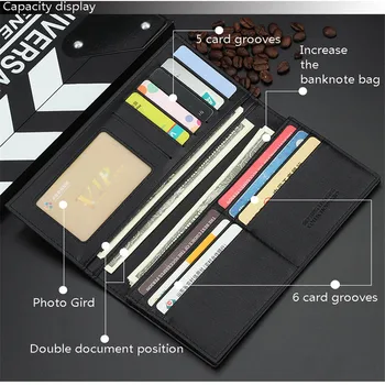 Cartera de los hombres de largo microfibra de cuero bolso versión coreana de la multi-función de las 12 de la tarjeta monedero billetera hombre 2020 hombres monedero de la cartera
