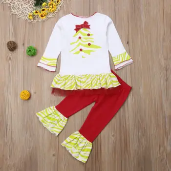 Bebé Niño Niñas Traje de Navidad Outfit juego de Ropa de la parte Superior de la Camisa de los Pantalones de Traje NUEVO