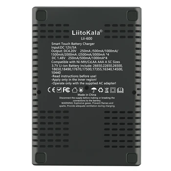 LiitoKala lii-600 LCD de 3.7 V/1.2 V AA/AAA 18650/26650/16340/14500/10440/18500 Cargador de Batería con pantalla+12V3A adaptador