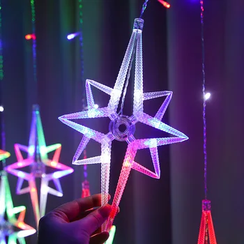Luces de navidad de la estrella Polar de los Alces de la Campana de la Lámpara Led Cadena de Luz Decoración para el Hogar Cortinas de la Sala de Led de Luces de la Decoración de Hadas Guirnalda de Navidad