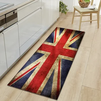 British American Flag Bienvenido a Casa Felpudo Largo de la Cocina de la Estera de la Bandera de Rusia Alfombras Tapetes para Sala de estar Dormitorio Almohadillas de Pie Imprudente