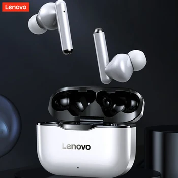 Lenovo LP1 TWS Auriculares Inalámbricos Bluetooth 5.0 Dual Estéreo con Reducción de Ruido de alta fidelidad Bajo Control Táctil Larga Espera 300mAH Auricular