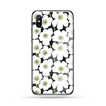 Marimekko flor de la caja del Teléfono de vidrio Templado Para el iphone 5C 6 6S 7 8 plus X XS XR 11 PRO MAX
