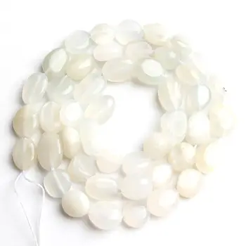 6-8mm Naturales Blancas Irregulares de piedra Luna Perlas Sueltas Espaciador Perlas Para la Joyería de BRICOLAJE Pulsera Collar De 15