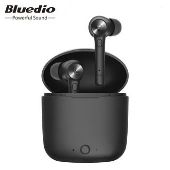 Original Bluedio Hola TWS inalámbrico bluetooth auricular para teléfono estéreo de deporte auriculares auriculares de caja de carga micrófono incorporado en iOS