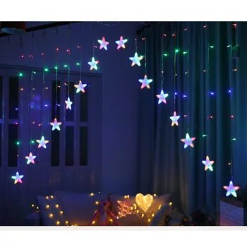 ZPAA 3M Luces de Navidad 220V Romántico cuento de la Estrella LED de la Cortina de la Cadena de Iluminación para el Hogar Dormitorio de la Boda Guirnalda Decoración del Partido