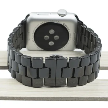 Cerámica Correa de reloj para el Apple Watch 5/4 de 40 mm, de 44 mm de la Pulsera de la Hebilla de la Correa de 38 mm/42mm para el iwatch Serie 5 Serie 4/3 Reemplazos de banda