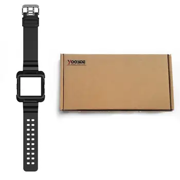 Diseño de doble capa caja Robusta con el Deporte de la Correa de la Banda y Vidrio Templado Protector de Pantalla de la Pulsera de Fitbit Blaze Reloj Inteligente