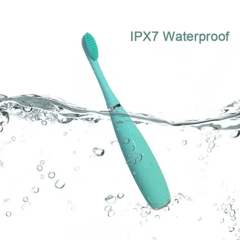 De silicona Automático del Cepillo de dientes Eléctrico Recargable USB para Niño de Ultrasonidos de Viaje Cepillo de dientes agua IPX7 Cepillo de Dientes