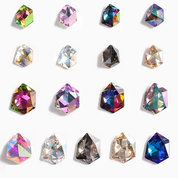 Gran Nail Art Deco Punta de diamante de imitación de la parte Inferior en Forma de Múltiples Facetas Cubo de Hielo k9 de Cristal de Piedra en 3D de la Moda de Uñas de BRICOLAJE Accesorios