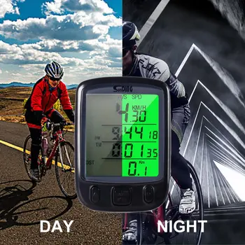 Ciclo de la Bicicleta de la Bici del LCD del Ordenador Cuentakilómetros Velocímetro Con luz de fondo del Monitor de Motos de Velocidad y Distancia Y Tiempo de viaje