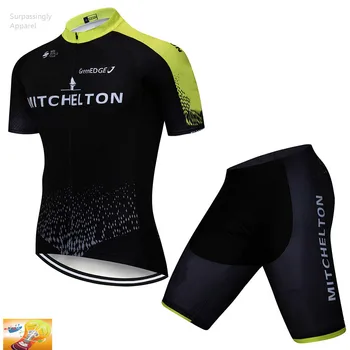 MITCHELTON 2019 Pro Team de Verano Pro Deportivos de la Gira Mundial de Ciclismo Jersey, pantalones Cortos de ciclista Conjunto de Ropa Ciclismo Ropa ciclismo 16D