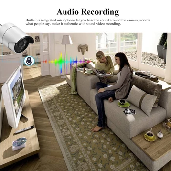 H. 265+ 8CH de 5MP HD POE NVR Kit de Sistema de Seguridad CCTV AI Audio Cara Detectar la Cámara IP al aire libre de 2592X1944 P2P Video de Vigilancia del Conjunto