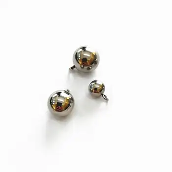 50PCS/lote de Bolas de Acero Inoxidable Encantos de la Ronda de las Gotas de Metal Color Plata Perlas con Lazo para DIY Collar Pulsera Colgante de la Joyería