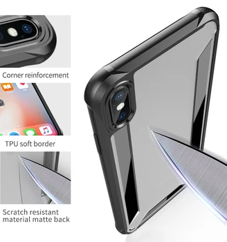 De lujo helada de la PC de nuevo Caso para el iPhone X Xs Max XR 7 8 Plus Mate+barniz Transparente Cubierta del Teléfono para el iPhone XS a prueba de Golpes de Parachoques de TPU Shell