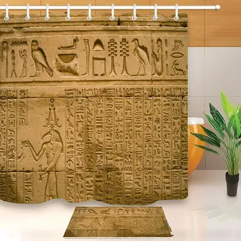 Egipcio Cortinas de Ducha para el cuarto de Baño Decoración Retro Antiguo Egipto Templo con el Faraón de Poliéster Impermeable de Tela de la Cortina de Baño