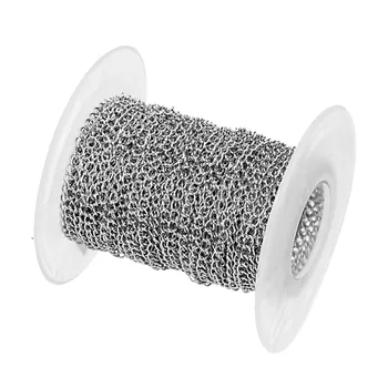 Nueva 10yards/lote 2/2.5/3mm de Ancho de Metal de Acero Inoxidable Collar de Cadenas de Enlace de la Cola de las Cadenas de Ajuste del Collar de las Pulseras de Ingredientes