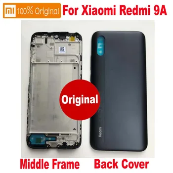 Original, Mejor Tapa Trasera de Batería de la Puerta de la Vivienda Para Xiaomi Redmi 9A parte Posterior de la funda + Power Botones de Volumen del panel Frontal Medio Marco de