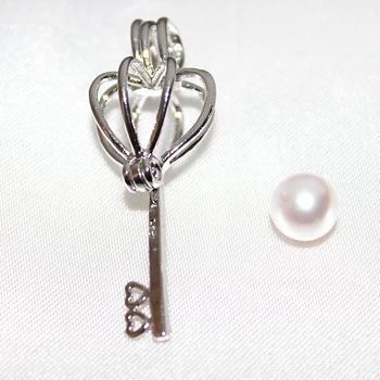 YIKALAISI jaula colgante de accesorios de 925 plata esterlina con más estilo de los Accesorios sin pearl cuadro de cadena para la ostra de la perla