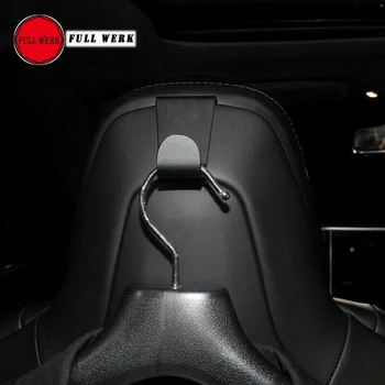 1 Par Negro de la Aleación de Aluminio de la Capa Gancho Colgador para el Tesla Model S X Asiento Colgador de Ropa Titular de Haken Interior Accesorios