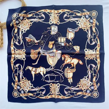 POBING Pura Seda de la Bufanda de las Mujeres en un Carruaje de Impresión Bufandas Cuadradas Cabeza Pequeña Pañuelo Mayorista Hiyab Envuelve 53x53CM