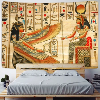 Amarillo Antiguo Egipto Tapiz Para Colgar En Pared Vieja Cultura Impresa Hippie Egipcio Tapices De Pared De La Decoración Del Hogar De Tela De Tapiz Vintage