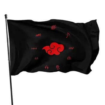 90x150cm Naruto Akatsuki Organización Nube Roja de la bandera de Anime Japonés de la bandera