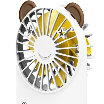 Rosa de dibujos animados Mini Portátil de Bolsillo Fan de Carga USB Portátil/de Escritorio Pequeño Ventilador
