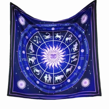 Cilected Azul Horóscopo Tapiz de la Astrología India Hippie de la Pared Colgante Étnico Arte Decorativo del Zodiaco Tapiz 147CM Envío Gratis