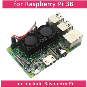 Raspberry Pi 4 B de Doble Ventilador de la CPU PCB Ventilador de Refrigeración Enfriador Módulo + Disipador de Calor para Raspberry Pi 3 Modelo B+ Plus /3B / 4B