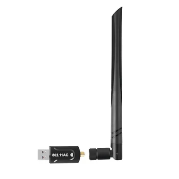 Portátil AC1200 Mbps, Doble Banda de 2,4/5 ghz WiFi USB de la Tarjeta de Red del Receptor 11AC de Banda Dual Inalámbrico de la Antena Adaptador Dongle 802.11 AC