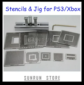 Mejor Venta de PS3 XBOX Reballing Kit con 10 PIEZAS de Calefacción Directa Reballing Plantillas + 1PCS Calor Directamente de la Estación de Reballing Jig