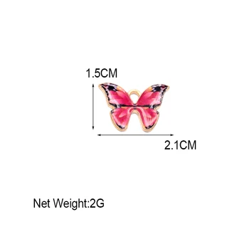 10Pcs/lot de la Mariposa Encantos de colores de Esmalte de Animal Lindo Colgante de los Accesorios Para la Fabricación de la Joyería del Pendiente del Collar de Suministros de Artesanía