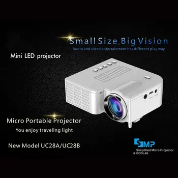 UC28C+ Casa de Proyector Mini en Miniatura Portátil de alta definición de 1080P de Proyección Mini LED Proyector Para cine en Casa de Entretenimiento
