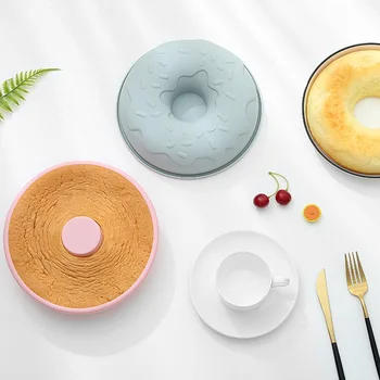 8-pulgadas/donut molde de silicona DIY para hornear pastel de mousse de molde francés de postre de gasa para hornear de Cocina pastel de Diámetro de la herramienta de 21.5*cm