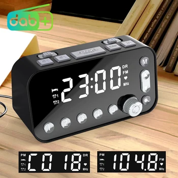Reloj despertador Digital DAB/FM Radio de Copia de seguridad de Doble Configuración de Alarma Jumbo de Visualización de la Pantalla Electrónica de Reloj de Sobremesa con Función de Repetición de alarma