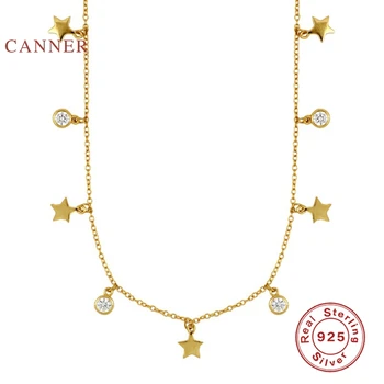 ENVASADORA de Estrella Único Diamante 925 Collar de la Plata Esterlina Para las Mujeres 2020 Oro de 18 quilates de la Joyería de la Cadena Gargantilla Collar de Bisutería