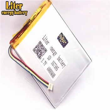 1.0 MM 5pin conector 357595 4000mah 3.7 V batería de polímero de litio para el tablet pc de la batería recargable