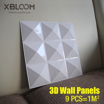 9pcs de 30x30cm 3D panel de azulejos molde de yeso de la pared 3D pegatinas de pared de la sala fondo de pantalla Impermeable 3D etiqueta engomada de la Pared del cuarto de Baño de la Cocina